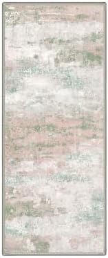 BEIMO 2x10 Runner Rug for Hallway, Pink Green Washable Abstract Rug