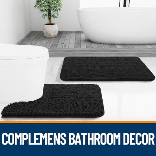 OLANLY Bathroom Runner Rugs 45x27, Extra Soft Absorbent Chenille Bath Rugs