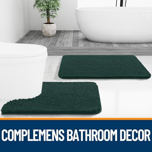 OLANLY Bathroom Runner Rugs 47x24, Extra Soft Absorbent Chenille Bath Rugs
