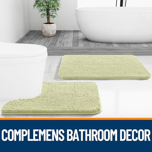 OLANLY Bathroom Rugs 36x24, Extra Soft Absorbent Chenille Bath Rugs