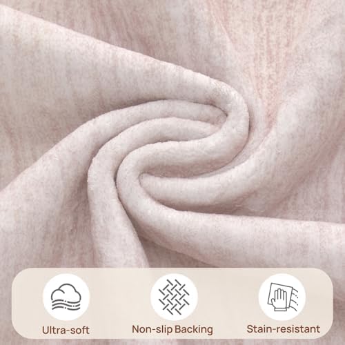 UERMEI 6x9 Washable Area Rug - Neutral Modern Abstract Living Room Rugs, Non-Slip Soft Large Indoor Floor Carpet for Bedroom Home Office & Under Dining Table Decor, Soft Pink