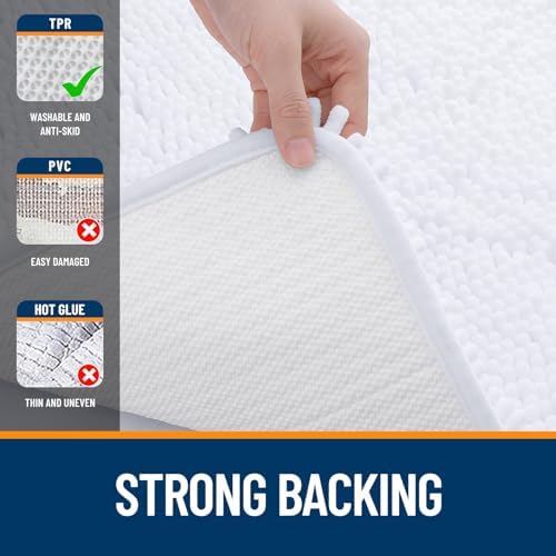 OLANLY Small Bathroom Rugs 24x16, Extra Soft Absorbent Chenille Bath Rugs