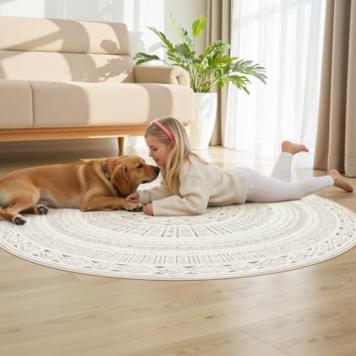 cotiled 5x5 Round Rug 5ft Circle Living Room Boho Area Rugs