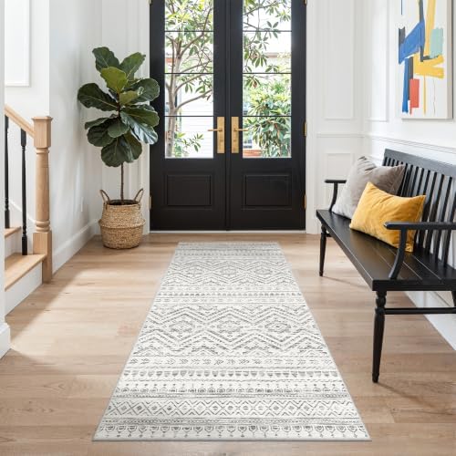 Miukiki 3x6 Runner Rug Washable Hallway Rug Non Slip Entryway Carpet Grey