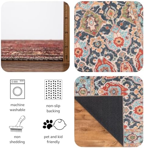 Keen Home Design Vintage Washable Area Rug, Non-Slip Low Pile, 8x10