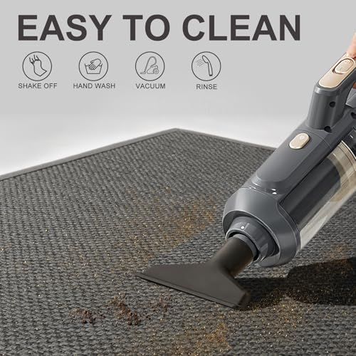 LEKEEPGO Large Door Mat 32"x47", Non Slip Washable Indoor Door Mat, Grey