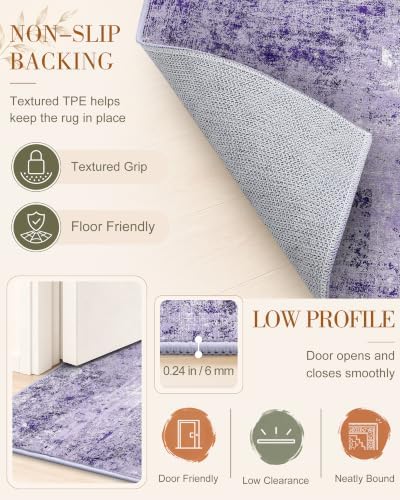 OLANLY 3x5 Washable Accent Rug, Soft Non Slip Carpet for Entryway Bedside