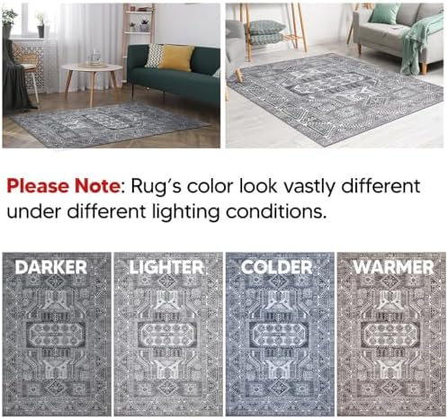 Keen Home Design Vintage Washable Runner Rug, Non-Slip Low Pile, 2x12