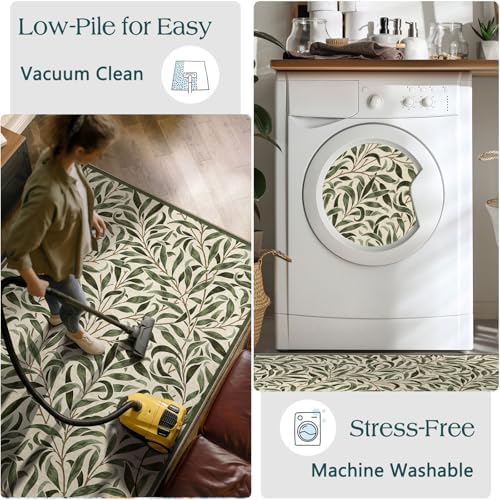 3x5 Leaf Entry Rug - Washable Indoor Outdoor Mats for Front Door
