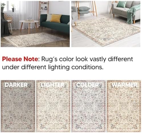 Keen Home Design Vintage Washable Runner Rug, Non-Slip Low Pile, 2x7