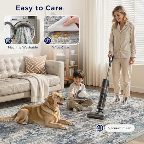 DMOYEST Area Rug Living Room Rugs 9x12 Washable Abstract Carpet