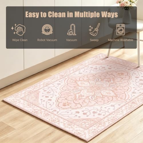 YARNSCAPE 2' x 3' Machine Washable Area Rug, Non-Slip Low-Pile Carpet