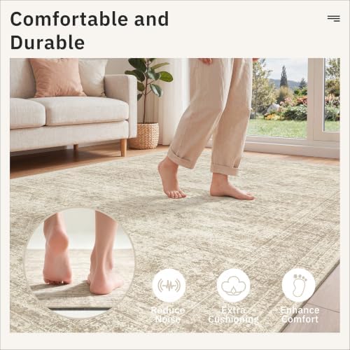 Soalmost Non Slip Rug Pads 5x7, 1/4" Thick Felt Cushioned Rug Gripper Pad