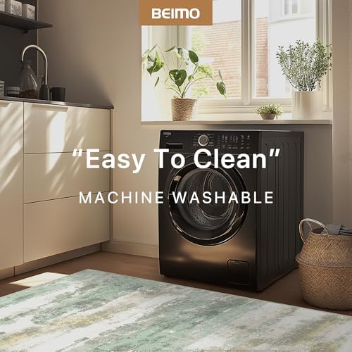 BEIMO 10x14 Green Abstract Area Rug, Washable Non-Slip for Bedroom