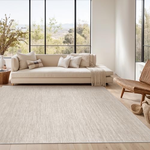 Valenrug 8x10 Area Rugs for Living Room, Large Washable Rug Non Slip, Beige