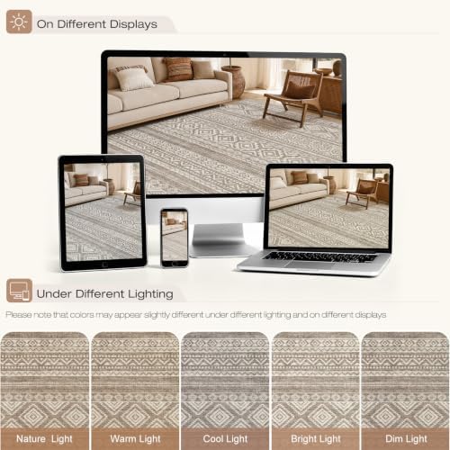 cotiled Boho 5x8 Area Rugs for Living Room: Soft Moroccan Washable Rug