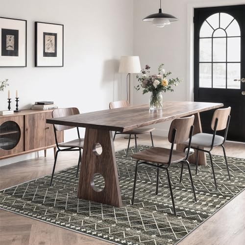 Miukiki 6x9 Area Rug Washable Non Slip Rug for Living Room Black