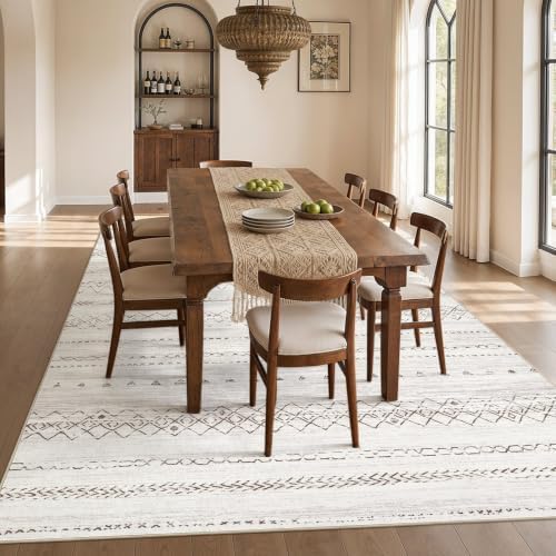 cotiled Boho 10x14 Area Rug for Living Room: Large Moroccan Washable Rug