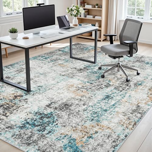 10x14 Area Rugs for Living Room Large Washable Abstract Rug Multi Color