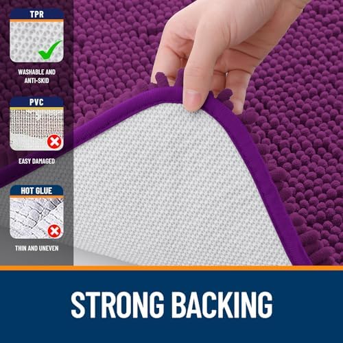 OLANLY Large Bathroom Rugs 40x32, Extra Soft Absorbent Chenille Bath Rugs