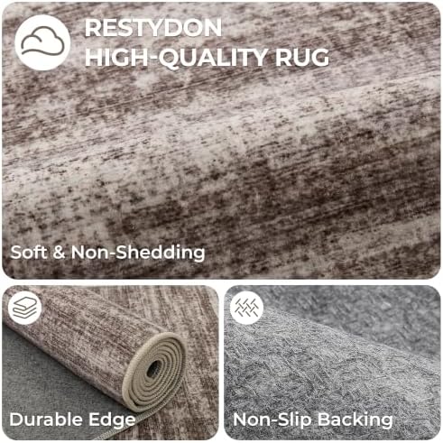 2x12 Runner Rug Non Slip,Washable Hallway Runner Rug,Brown