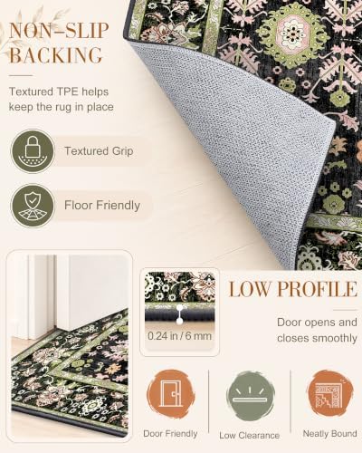 OLANLY 4x6 Washable Area Rug, Soft Non Slip Carpet for Bedroom Living Room
