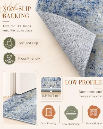 OLANLY 3x6 Washable Runner Rug, Soft Non Slip Carpet for Hallway Kitchen