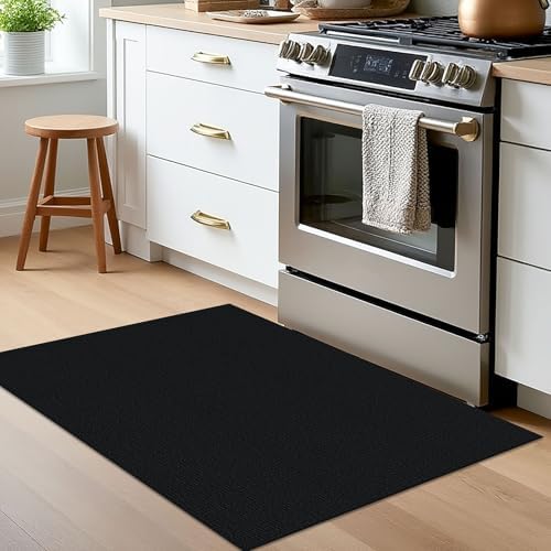 EARTHALL Washable Entryway Rug, Non Slip Doormat, 2x3 Ft, Black Heather