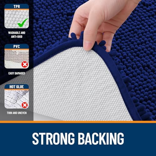 OLANLY Bathroom Rugs 36x24, Extra Soft Absorbent Chenille Bath Rugs
