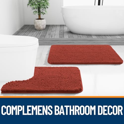 OLANLY Bathroom Rugs 36x24, Extra Soft Absorbent Chenille Bath Rugs