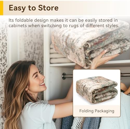 RELEANY Washable Square 9'x9' Area Rug for Living Room Rustic Brown