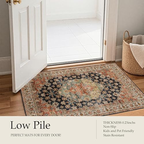 Ruaruarug Hallway Washable Runner Rug 2×6, Ultra Soft for Kitchen, Maroon