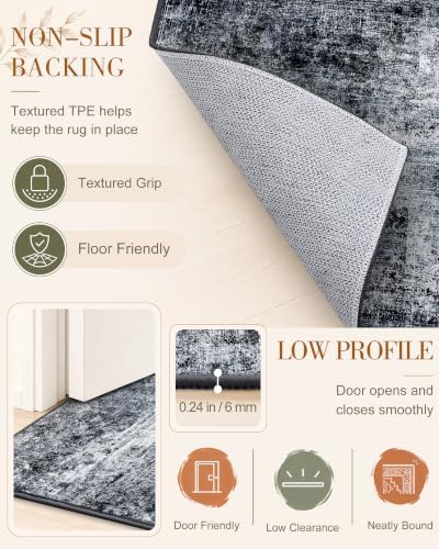 OLANLY 2x10 Washable Runner Rug, Soft Non Slip Carpet for Hallway Kitchen