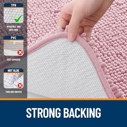OLANLY Large Bathroom Rugs 70x46, Extra Soft Absorbent Chenille Bath Rugs