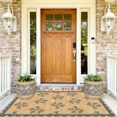 4x6 Covered Outdoor Patio Rug - Washable Front Door Mat Entry Rug