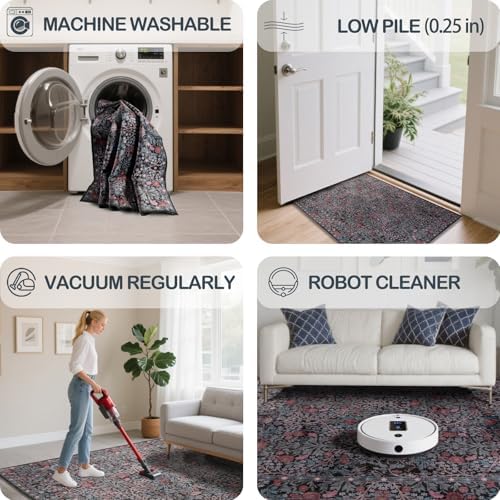 2'6" x 8' Runners Rug for Hallway Washable Soft Carpet (Dark Green)