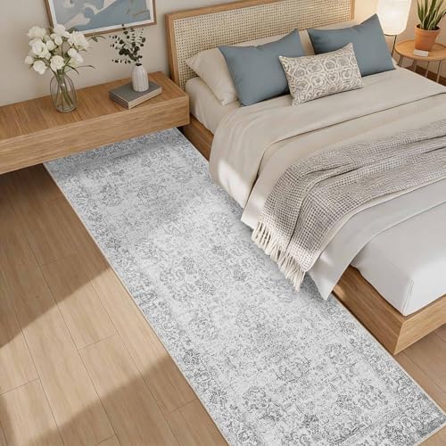 Rugxara 2x6 Grey Hallway Runner Rug,Non Slip Vintage Rug