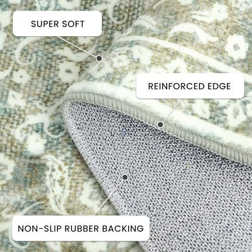 Washable Vintage 2x7 Runner Rug Non Slip Runners for Hallway