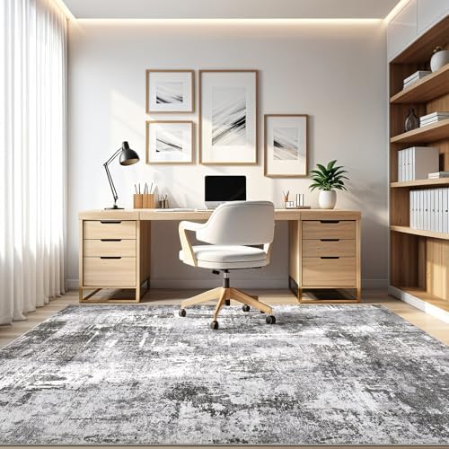 LOONGRUG 12x15 Area Rug Washable Large Neutral Modern Living Room Rugs