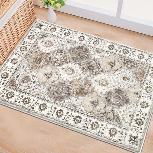 HEBE Indoor Door Mat 2'x3', Washable Welcome Mat for Front Door Entrance