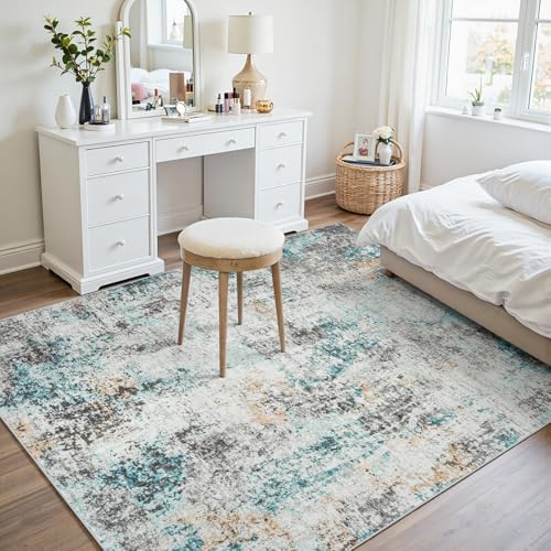 6x9 Area Rugs for Living Room Large Washable Abstract Rug Multi Color