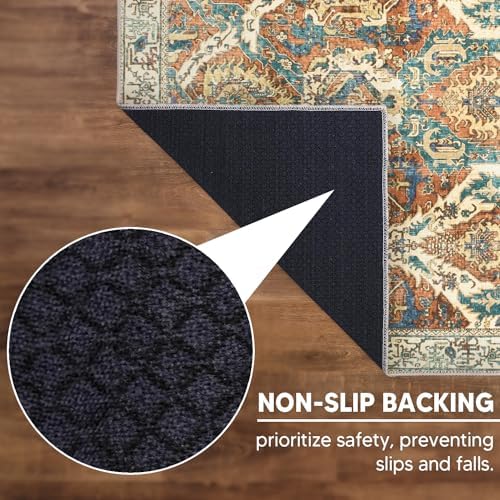 Keen Home Design Vintage Washable Entryway Rug, Non-Slip Low Pile, 2x3