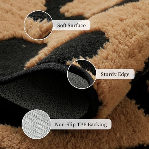 YIHOUSE 6×9 Ft Leopard Area Rugs, Washable High-Low Pile Plush Soft Rug, Non-Slip Non-Shedding Animal Cheetah Carpet for Living Room, Bedroom, Dining Room, Nursery, Home Decor