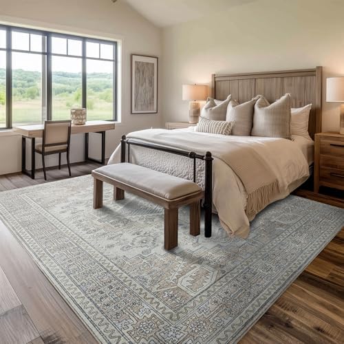 6x9 Washable Area Rugs for Living Room,Bedroom,Dining Room- Retro Taupe