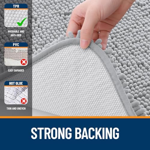 OLANLY Bathroom Rugs 35x24, Extra Soft Absorbent Chenille Bath Rugs