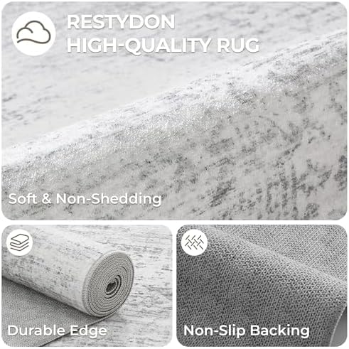 2x6 Runner Rug Non Slip,Washable Hallway Runner Rug,Grey