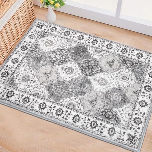 HEBE Indoor Door Mat 2'x3', Washable Welcome Mat for Front Door Entrance