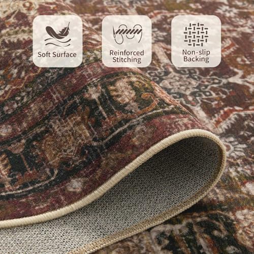 Rugxara Red 8x10 Area Rugs for Living Room Bedroom Large Washable Rug