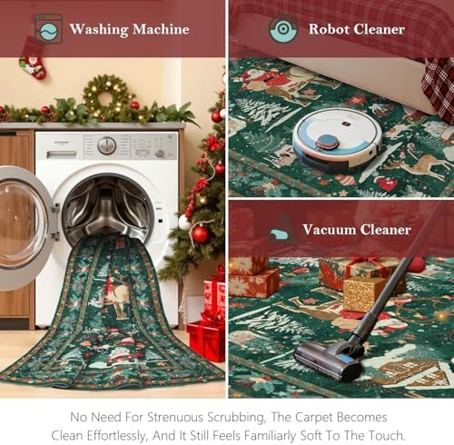Rugxara Christmas Rug 4x6 Area Rugs for Living Room Bedroom, Green