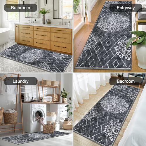 HEBE Hallway Runner Rug 2'x6', Washable Non Slip Kitchen Rug Runner